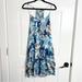 Free People Dresses | Free People Blue Tropical Drop Waist Ruffle Hem Dress Medium | Color: Blue | Size: M