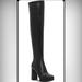 Jessica Simpson Shoes | Jessica Simpson - Black Knee-High Platform Leather Boots *Size 6.5* | Color: Black | Size: 6.5