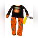 Disney Costumes | Disney Star Wars Yoda Children’s Pajamas Orange & Black, Size 4 Nwt | Color: Black/Orange | Size: 4t