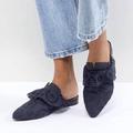 Free People Shoes | Free People Sienna Lace Eyelet Slip-On Pointed Toe Mules | Color: Black/Gray | Size: 9