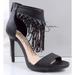 Jessica Simpson Shoes | Jessica Simpson Reiko Studded Fringe Platform Heels Sandal Leather Black Size 11 | Color: Black | Size: 11