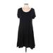 Style&Co Casual Dress - Mini Scoop Neck Short sleeves: Black Solid Dresses - New - Women's Size Large