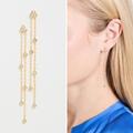 Anthropologie Jewelry | New~ Anthropologie Shashi "Nu Age De Pluie" Long Chain & Crystal Earrings | Color: Gold | Size: Os