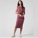 Athleta Dresses | Athleta Santorini Cinch Dress In Tawny Rose, Sleeveless Crewneck Midi Dress Sz L | Color: Pink/Purple | Size: L