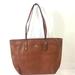 Coach Bags | Coach Designer Saddle Brown Textured Leather Top Zip Tote Handbag Purse | Color: Brown/Gold | Size: Os
