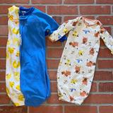Disney Pajamas | Baby Fleece And Cotton Sleep Sack Bundle 0-9m | Color: Blue/Yellow | Size: 0-9m