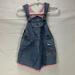 Carhartt Dresses | Carhartt Baby Denim Blue Floral Overall Bib Dress Size 9 Months | Color: Blue/Pink | Size: 6-9mb