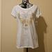 Disney Tops | Disney Minnie Mouse White T-Shirt With Gold Accents Size Xl(15/17) | Color: Gold/White | Size: Xlj