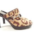 Coach Shoes | Coach Karsen Cheetah Print Pony Hair Silver Buckle Slides Mule Heeled Clogs | Color: Brown/Tan | Size: 8.5