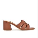 Nine West Shoes | Gipper Heeled Slide Sandal | Color: Brown/Tan | Size: 6.5