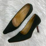 Gucci Shoes | Gucci Women's Quiet Luxury Green Wool Fabric Pumps It 37/Us 7 | Color: Green | Size: 37eu