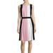 Kate Spade Dresses | Kate Spade Colorblock Pleated Dress 0 Xs | Color: Black/Cream/Pink/White | Size: 0