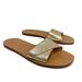 J. Crew Shoes | J. Crew Slides Sandals Gold Leather Size 7.5 Metallic Womens Shoes Open Toe Flat | Color: Gold/Tan | Size: 7.5