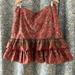 Ralph Lauren Skirts | Chaps Cotton Paisley Ruffled Skirt 14 | Color: Orange/Tan | Size: 14
