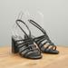 Free People Shoes | Free People Womens Colette Cinched Sandals Black Heel Black Leather 39 Eu / 9 Us | Color: Black | Size: 9