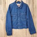 Levi's Jackets & Coats | Levis Premium Med Wash Denim Relaxed Fit Jean Trucker Short Chore Jacket Sz Lg | Color: Blue | Size: L