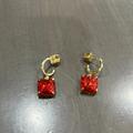 Kate Spade Jewelry | - Kate Spade Nwot Mini Square Huggies | Color: Gold/Red | Size: Os