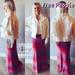 Free People Skirts | Free People Sunset Combo Leanna Swit Frayhem Maxi Skirt Nwt Small | Color: Pink/Red | Size: S