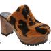 Jessica Simpson Shoes | Jessica Simpson Animal Print Tollia Cozy Platform Clogs Sz 9.5 New | Color: Black/Brown | Size: 9.5