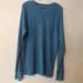 American Eagle Outfitters Tops | American Eagle Outfitters Long Sleeve Waffle Knit Shirt, Size Large, Turquoise | Color: Blue | Size: L