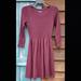 American Eagle Outfitters Dresses | American Eagle Womens Stretch Knit Sweater Dress Plum Fit Flare Medium | Color: Purple/Red | Size: M