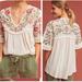 Anthropologie Tops | Anthropologie Ranna Gill Jumel Embroidered Blouse | Color: Cream/White | Size: S