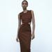 Zara Dresses | Chocolate Cut Out Dress - Zara | Color: Brown | Size: S