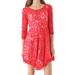 Free People Dresses | Free People - Red Floral Lace Mesh Dress - Size 4 | Color: Red | Size: 4