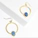 Anthropologie Jewelry | 2/$35 Anthropologie Gold Plated Blue Druzy Hoop Drop Earrings D8 | Color: Blue/Gold | Size: Os