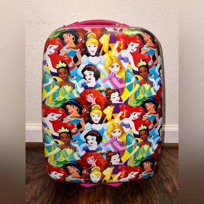 Disney Other | Bioworld 16.5" Disney Princess Carry-On Luggage Hard Shell Spinner Red Multi Nwt | Color: Pink | Size: 16.5”