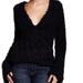 Free People Sweaters | Free People Marshmallow Surplice Wrap Sweater Black Nwt S | Color: Black/Tan | Size: S