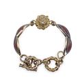 Gucci Jewelry | Gucci Gold Metal Red Green Enamel Lion Head Toggle Chain Bracelet | Color: Gold | Size: Os