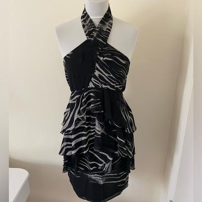 Zara Dresses | Beautiful Elegant Women’s Dress Zara Size M Ruffle Dress Women’s Party Dress | Color: Black/Tan | Size: M