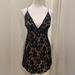 Free People Dresses | Free People Dangerous Love Black Lace Overlay Mini Dress | Color: Black/Tan | Size: 2