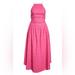 Anthropologie Dresses | Farm Rio Linen Blend Midi Dress | Color: Pink/Red | Size: L