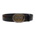 Gucci Accessories | Gucci Gucci Belt 598092 Notation Size 90/36 Calf Leather Black Gold/Silver Ha... | Color: Black | Size: Os