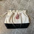 Victoria's Secret Bags | New Victoria’s Secret Side Cinch Tote Bag Purse Vs | Color: Black/Cream | Size: Large