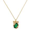 Kate Spade Jewelry | Kate Spade Pave Emerald Present Pendant Necklace, Green And Yellow Gold, Nwt | Color: Gold/Green | Size: Os