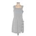 Simply Noelle Casual Dress Square Sleeveless: Gray Print Dresses - Women's Size Small