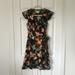 Anthropologie Dresses | Anthropologie Hi There By Karen Walker Black Floral Wrap Dress, Size 0 | Color: Black/Orange | Size: 0