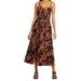 Free People Dresses | Free People The Perfect Floral Sundress Black Terracotta Linen Blend Large L | Color: Black/Brown | Size: L