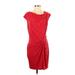 MICHAEL Michael Kors Casual Dress - Sheath Cowl Neck Short sleeves: Red Solid Dresses - Women's Size P