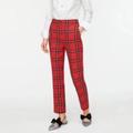 J. Crew Pants & Jumpsuits | J. Crew Red Stewart Tartan Paid Cameron High Rise Ankle Pants 0 | Color: Black/Red | Size: 0