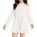 Free People Dresses | Free People Drift Away Wide Poof Sleeve Tunic Dress Xs Nwt | Color: Cream/White | Size: Xs