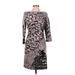 Jessica Simpson Casual Dress - Sheath: Gray Animal Print Dresses - Women's Size 6
