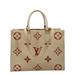 Louis Vuitton Bags | Louis Vuitton Onthego Mm Giant Monogram Leather Shoulder Bag Bicolor | Color: Cream/Tan | Size: Os