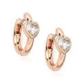 Kate Spade Jewelry | Kate Spade Rose Gold Tiny Twinkles Huggies Hoop Heart Earrings | Color: Gold/Pink | Size: Os