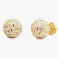 Kate Spade Jewelry | Kate Spade New York On The Dot Sphere Studs Earrings ~ Rhinestone Ball Earrings | Color: Gold | Size: See Description