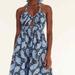 J. Crew Dresses | Collection Halter Cutout Dress In Ratti Pacific Paisley | Color: Black/Blue | Size: 0