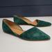 J. Crew Shoes | J. Crew Zoe D'orsay Emerald Green Suede Cut Out Pointed Toe Flats Size 9 1/2 | Color: Green | Size: 9.5